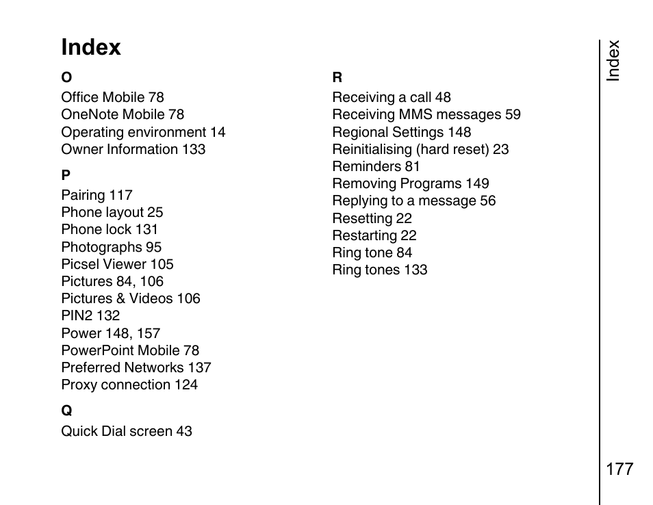 Index, Index 177 | Toshiba Portege G810 User Manual | Page 178 / 180