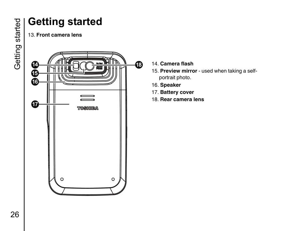 Getting started, Getting started 26 | Toshiba Portege G810 User Manual | Page 27 / 180