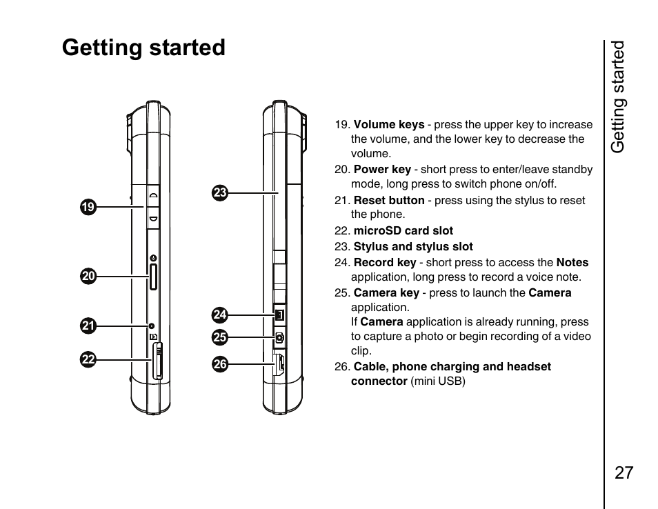 Getting started, Getting started 27 | Toshiba Portege G810 User Manual | Page 28 / 180