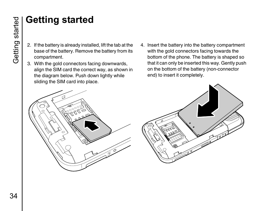 Getting started, Getting started 34 | Toshiba Portege G810 User Manual | Page 35 / 180