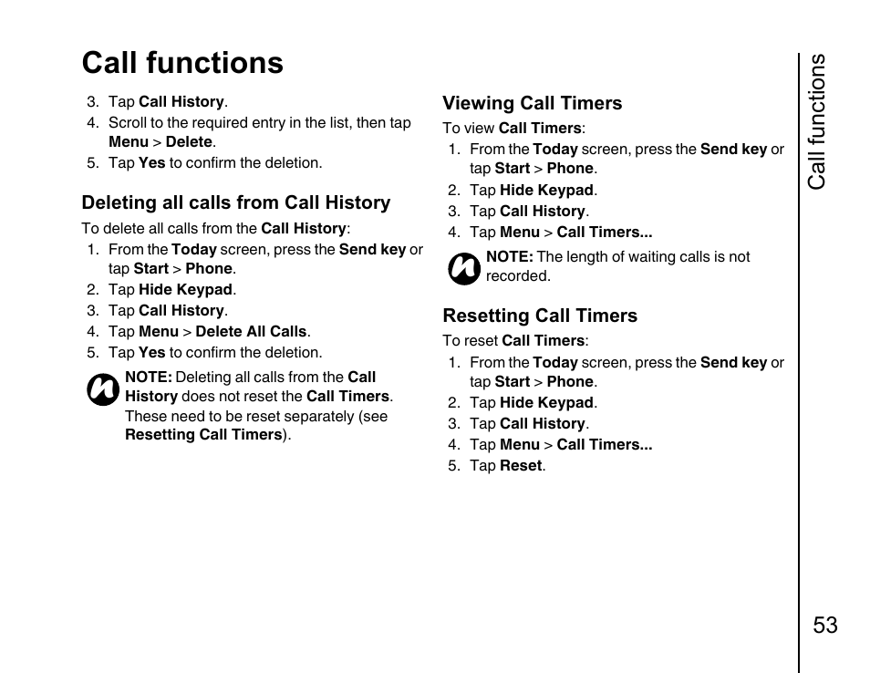 Call functions, Call functions 53 | Toshiba Portege G810 User Manual | Page 54 / 180