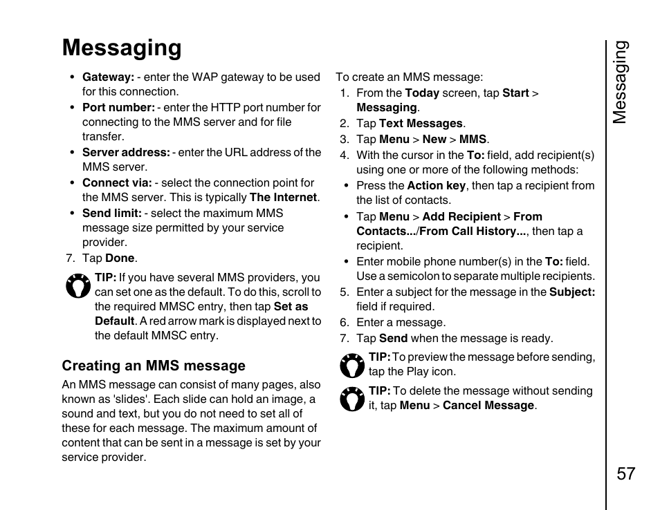 Messaging, Messaging 57 | Toshiba Portege G810 User Manual | Page 58 / 180