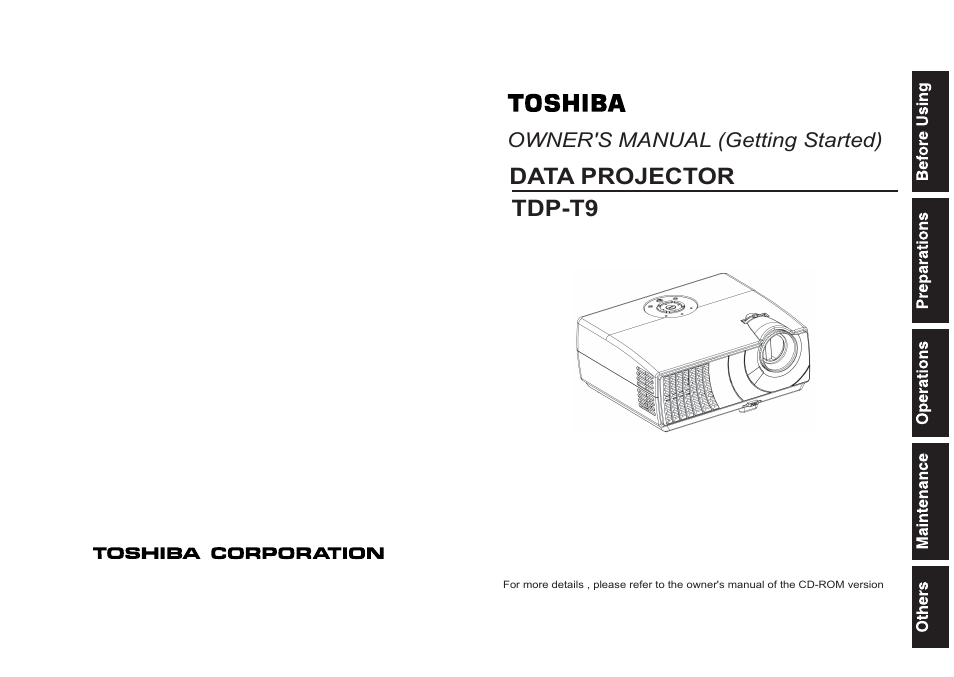 Toshiba TDP-T9 User Manual | 48 pages