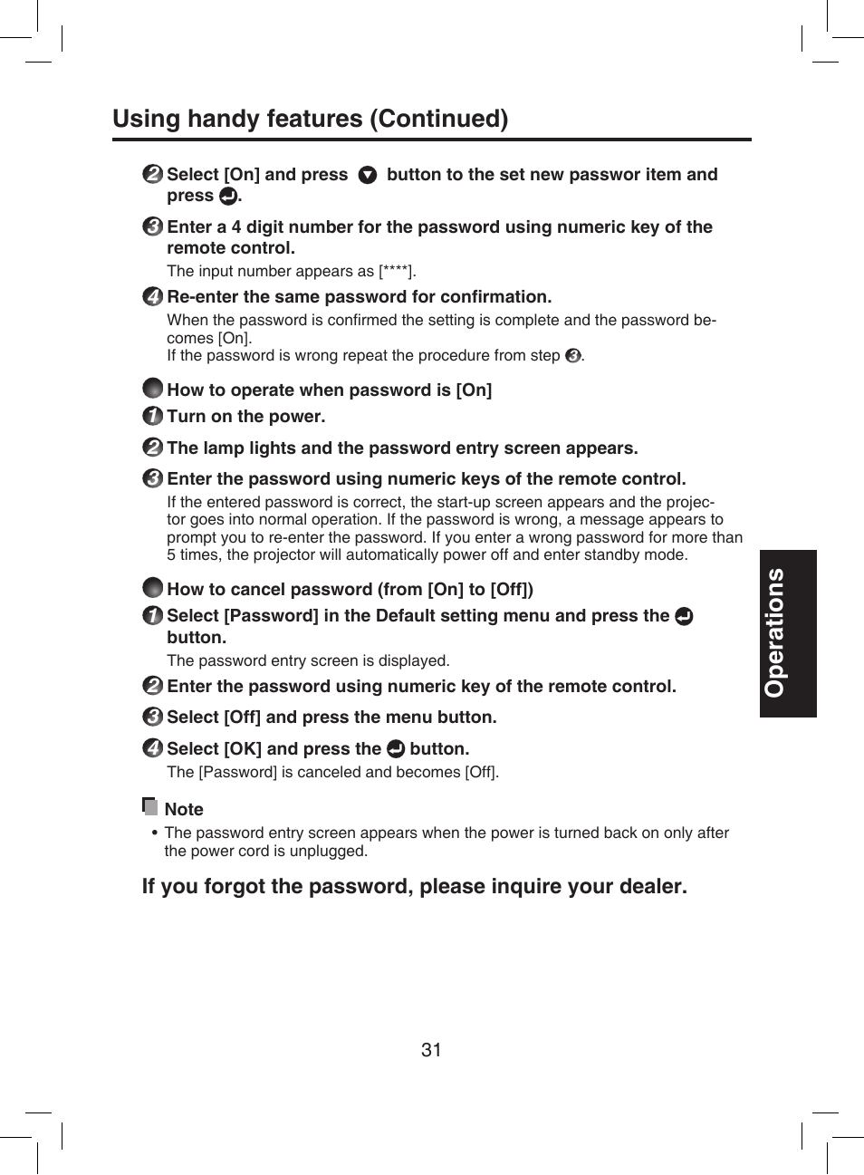 Operations using handy features (continued) | Toshiba TDP-T9 User Manual | Page 31 / 48