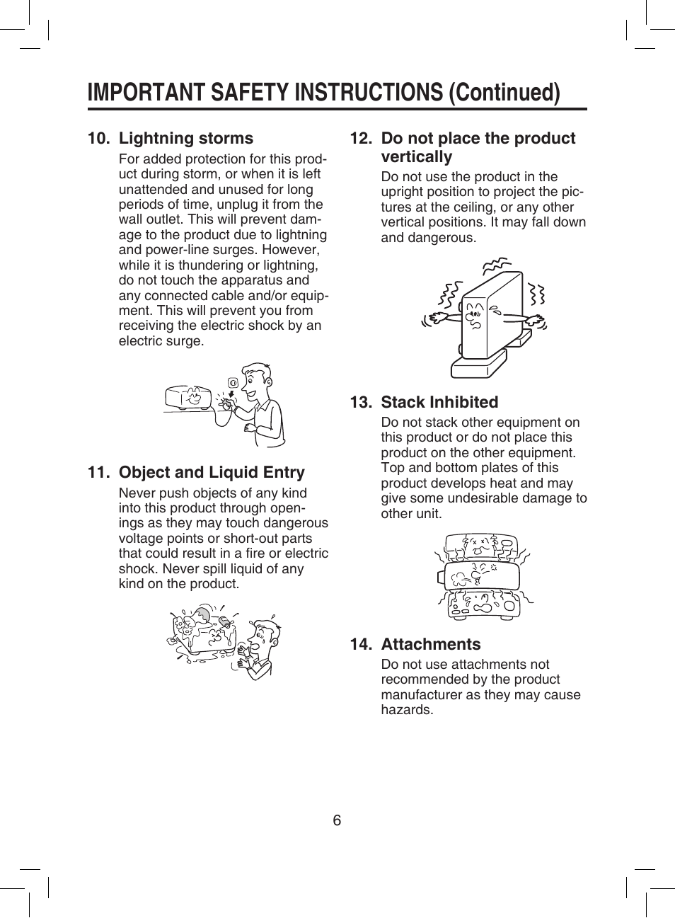 Important safety instructions (continued) | Toshiba TDP-T9 User Manual | Page 6 / 48