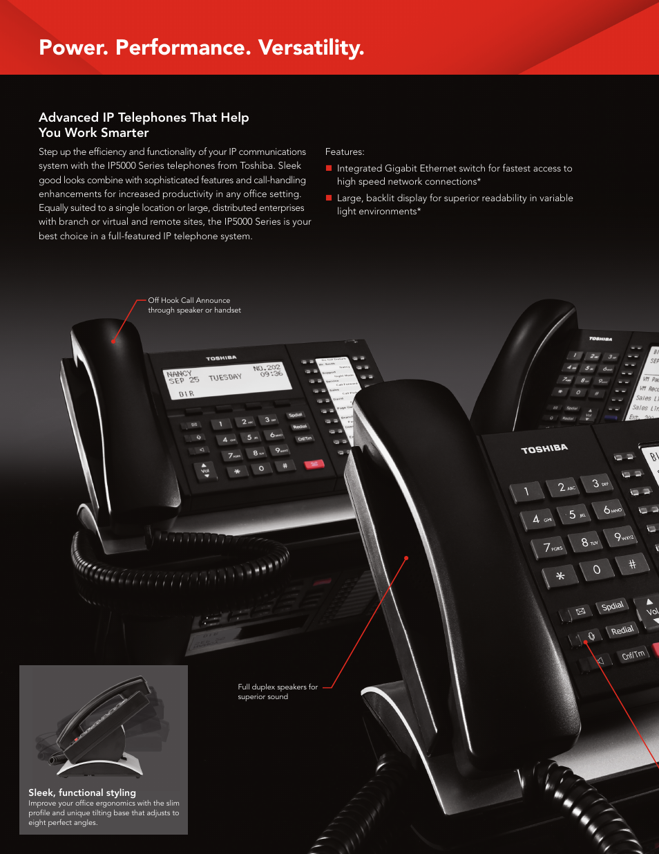 Power. performance. versatility | Toshiba IP Telephones User Manual | Page 2 / 4