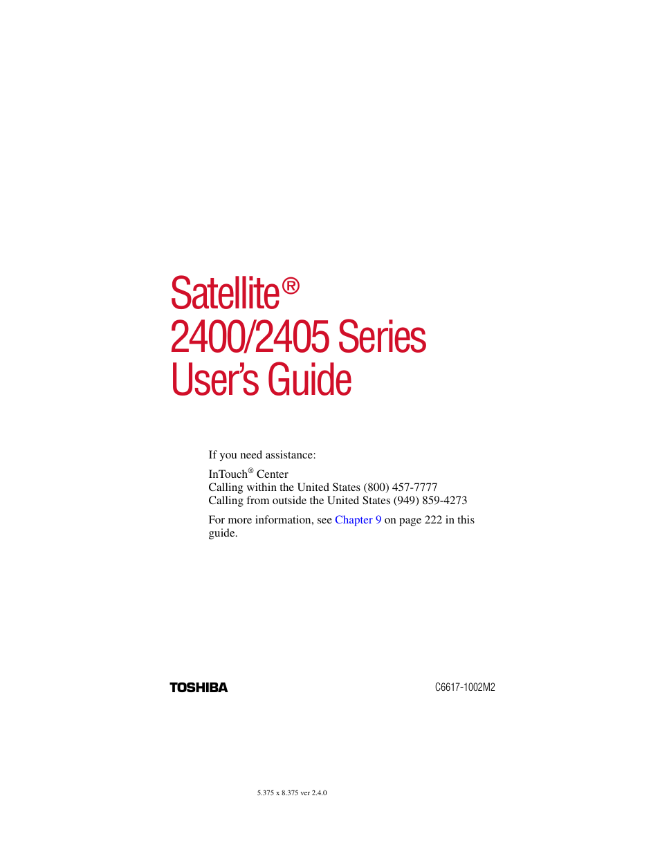 Toshiba 2400 User Manual | 300 pages