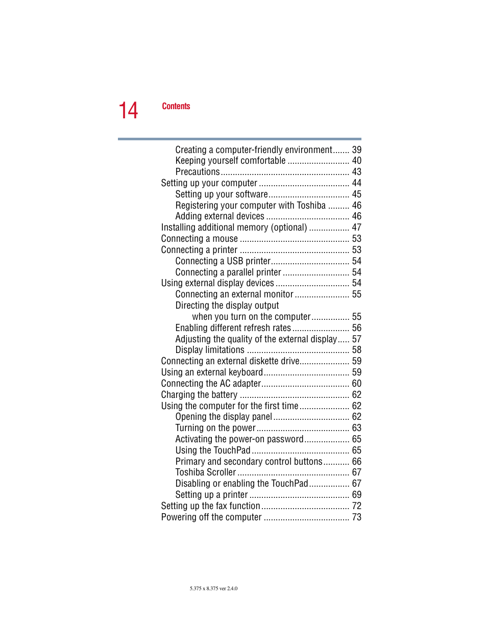 Toshiba 2400 User Manual | Page 14 / 300