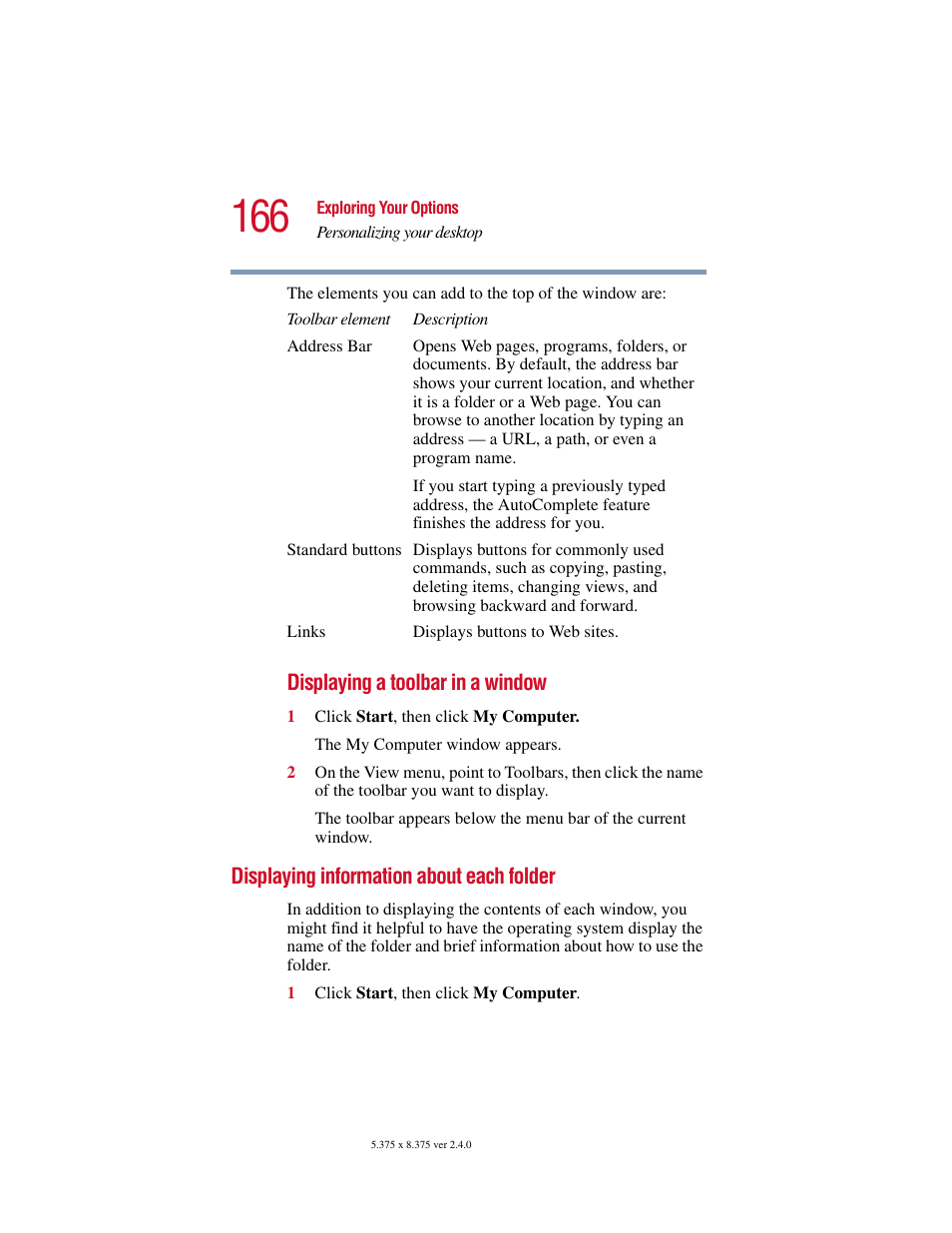 Displaying information about each folder | Toshiba 2400 User Manual | Page 166 / 300