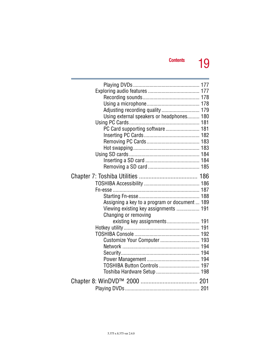 Toshiba 2400 User Manual | Page 19 / 300