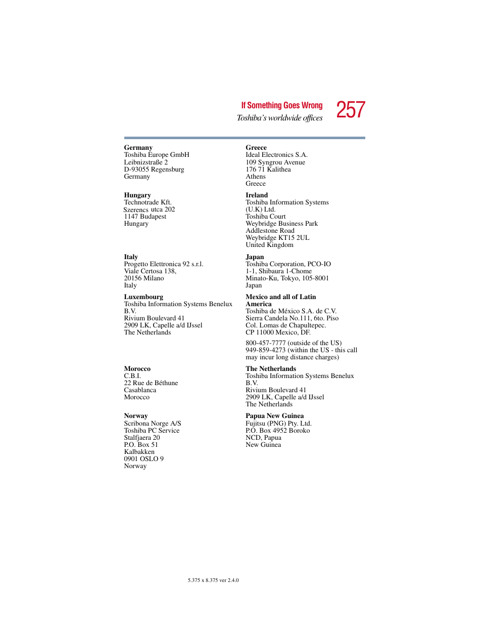 Toshiba 2400 User Manual | Page 257 / 300