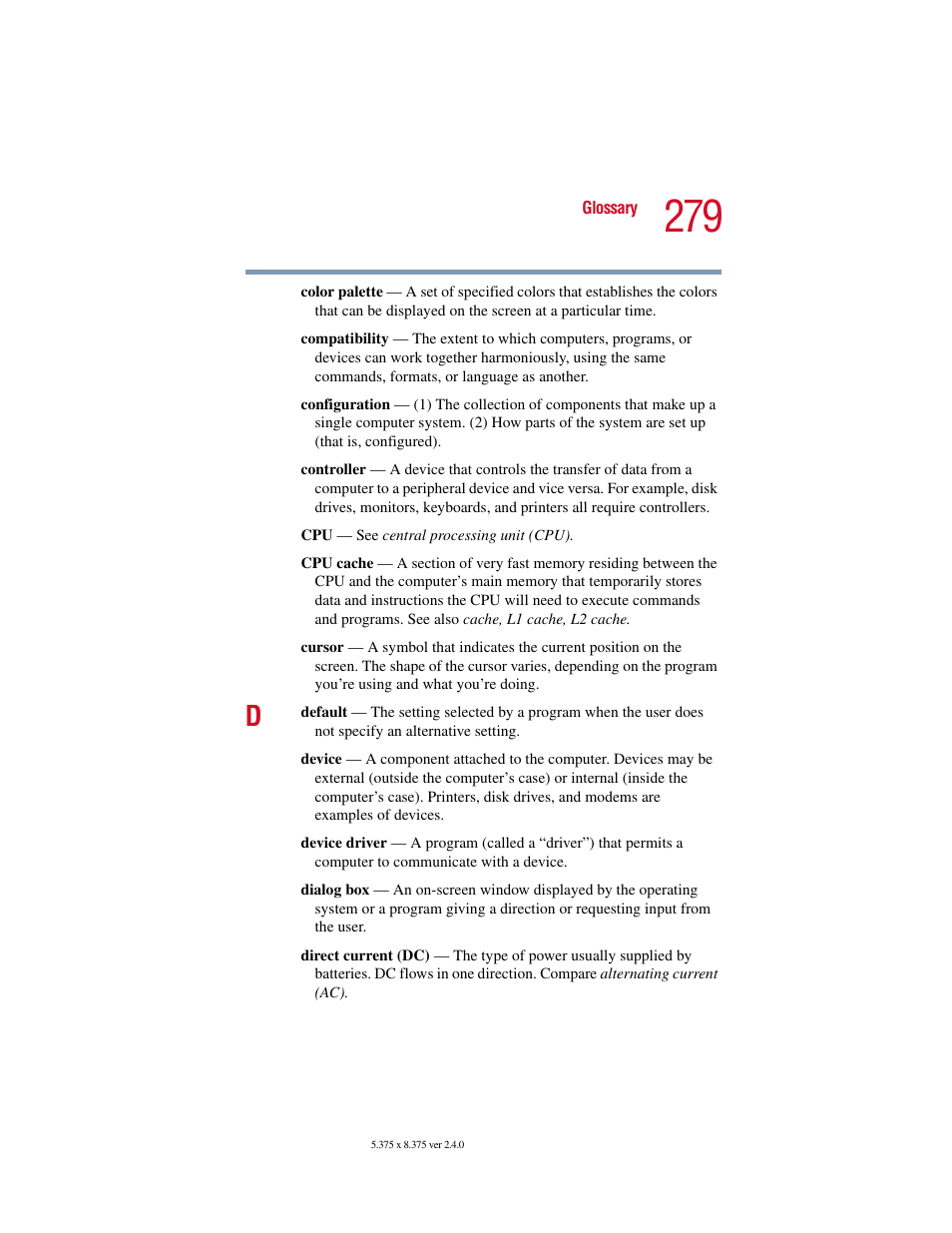 Toshiba 2400 User Manual | Page 279 / 300