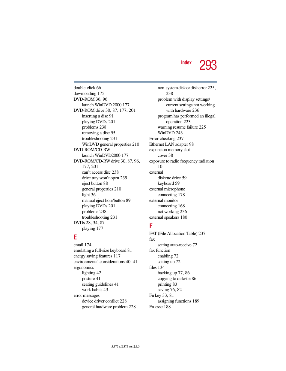 Toshiba 2400 User Manual | Page 293 / 300