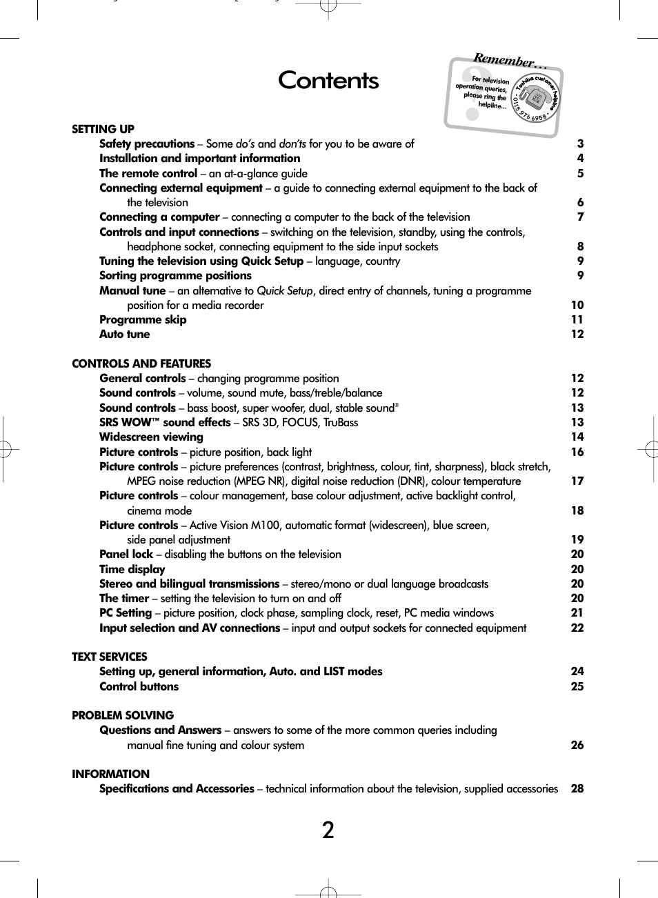 Toshiba WL68 User Manual | Page 2 / 28