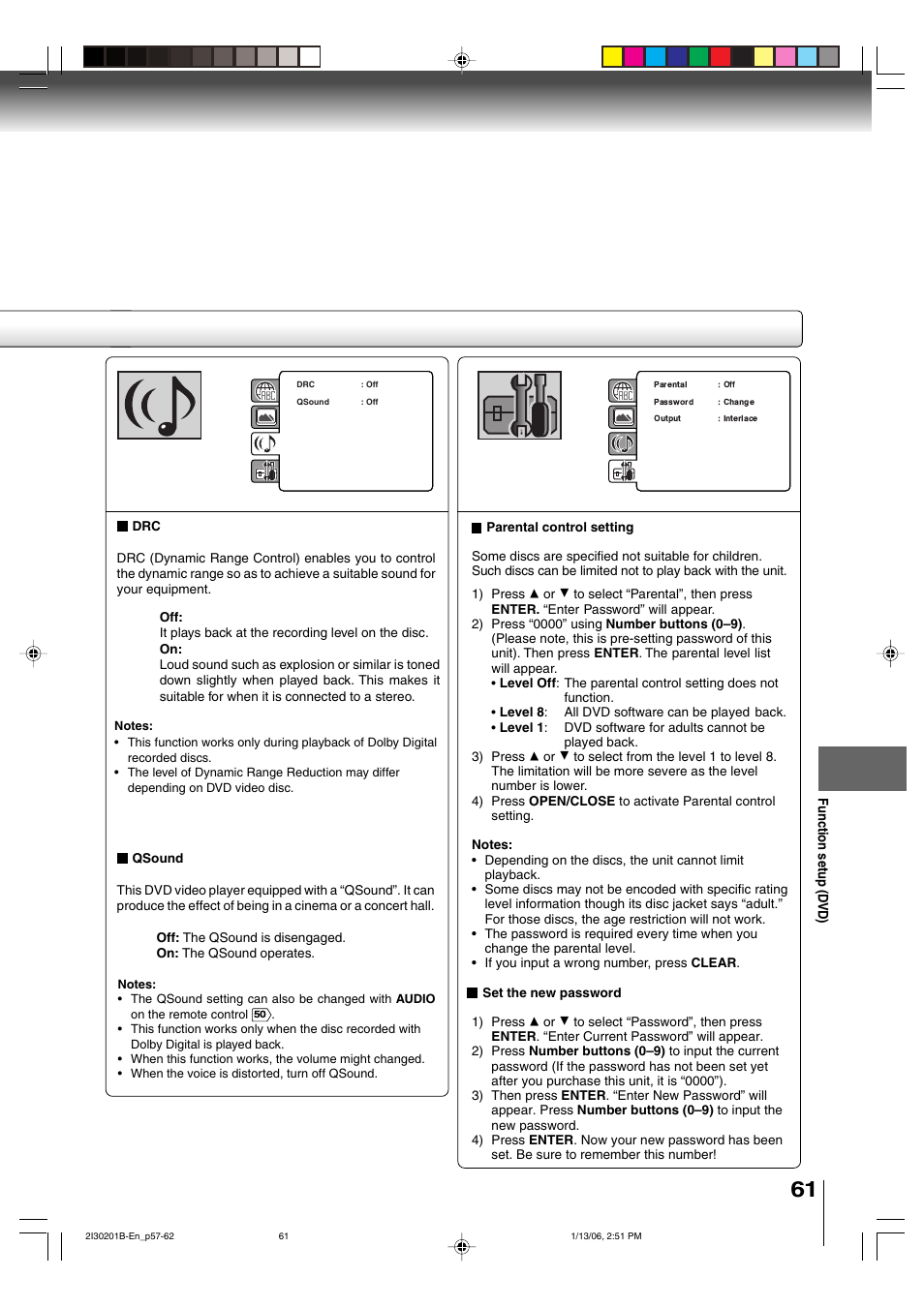 Function setup (d vd) | Toshiba SD-KV550SU User Manual | Page 61 / 72