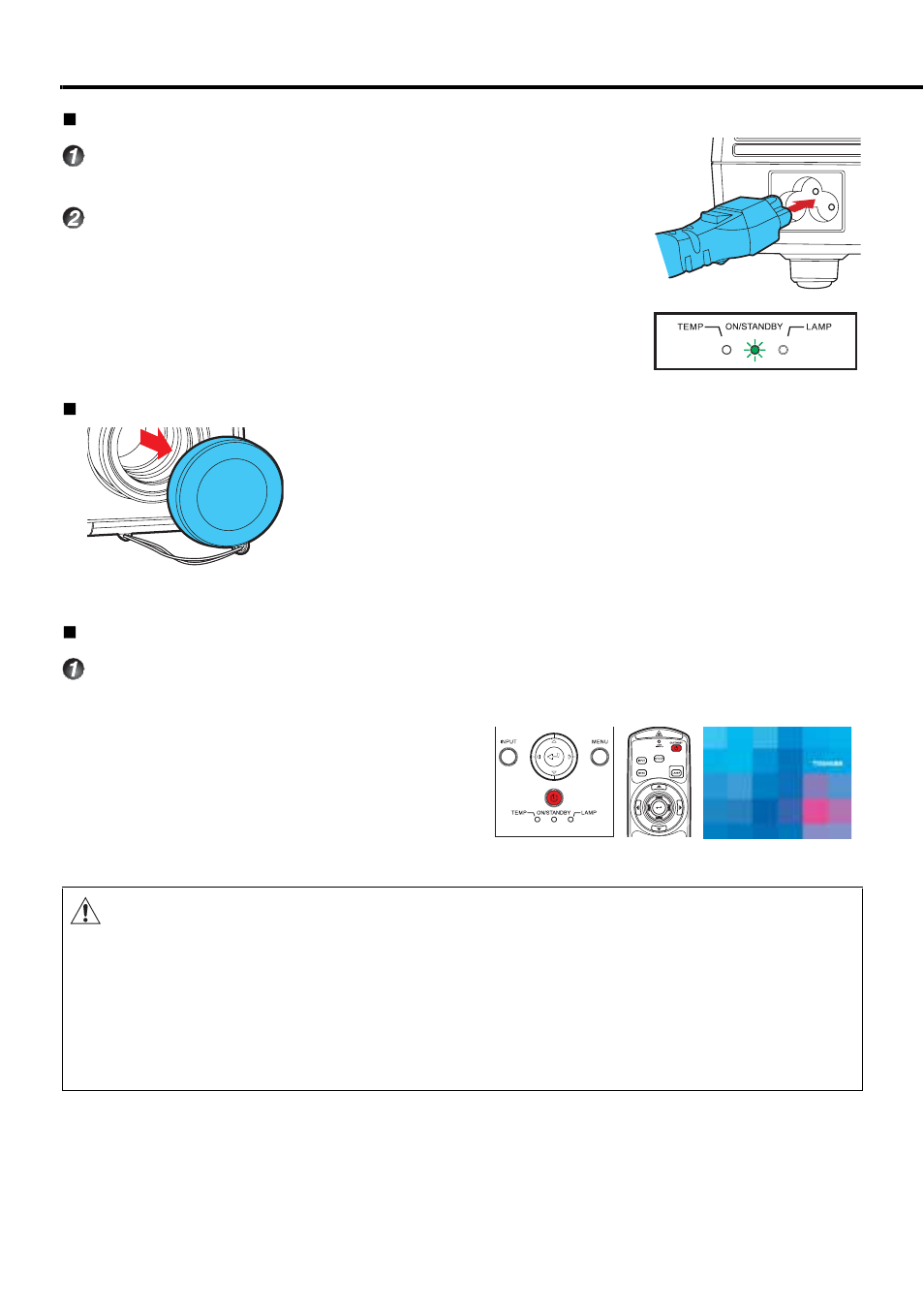 Turning the power on and off | Toshiba TDP-PX10 User Manual | Page 28 / 52