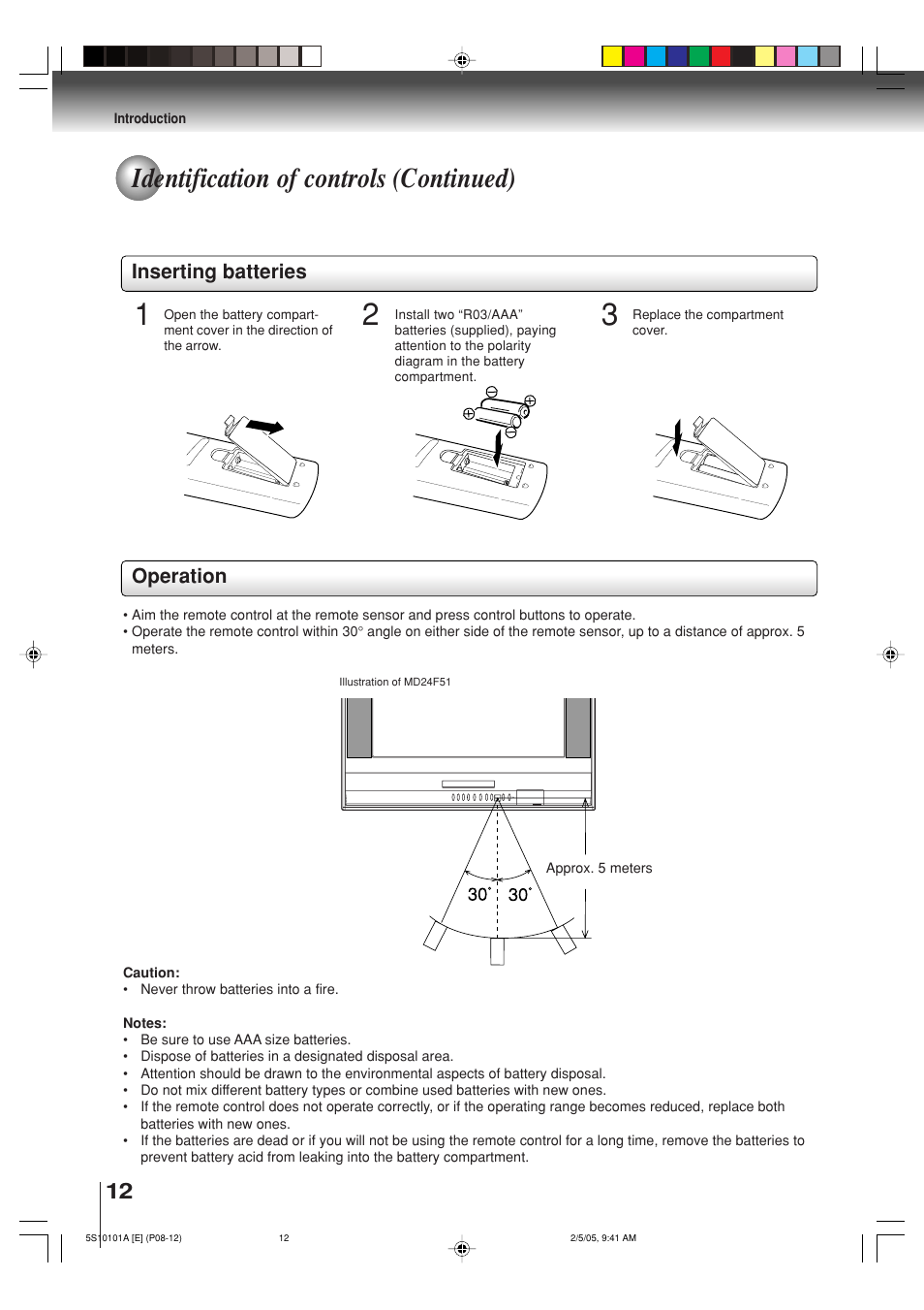 Identification of controls (continued) | Toshiba MD24F51 User Manual | Page 12 / 56