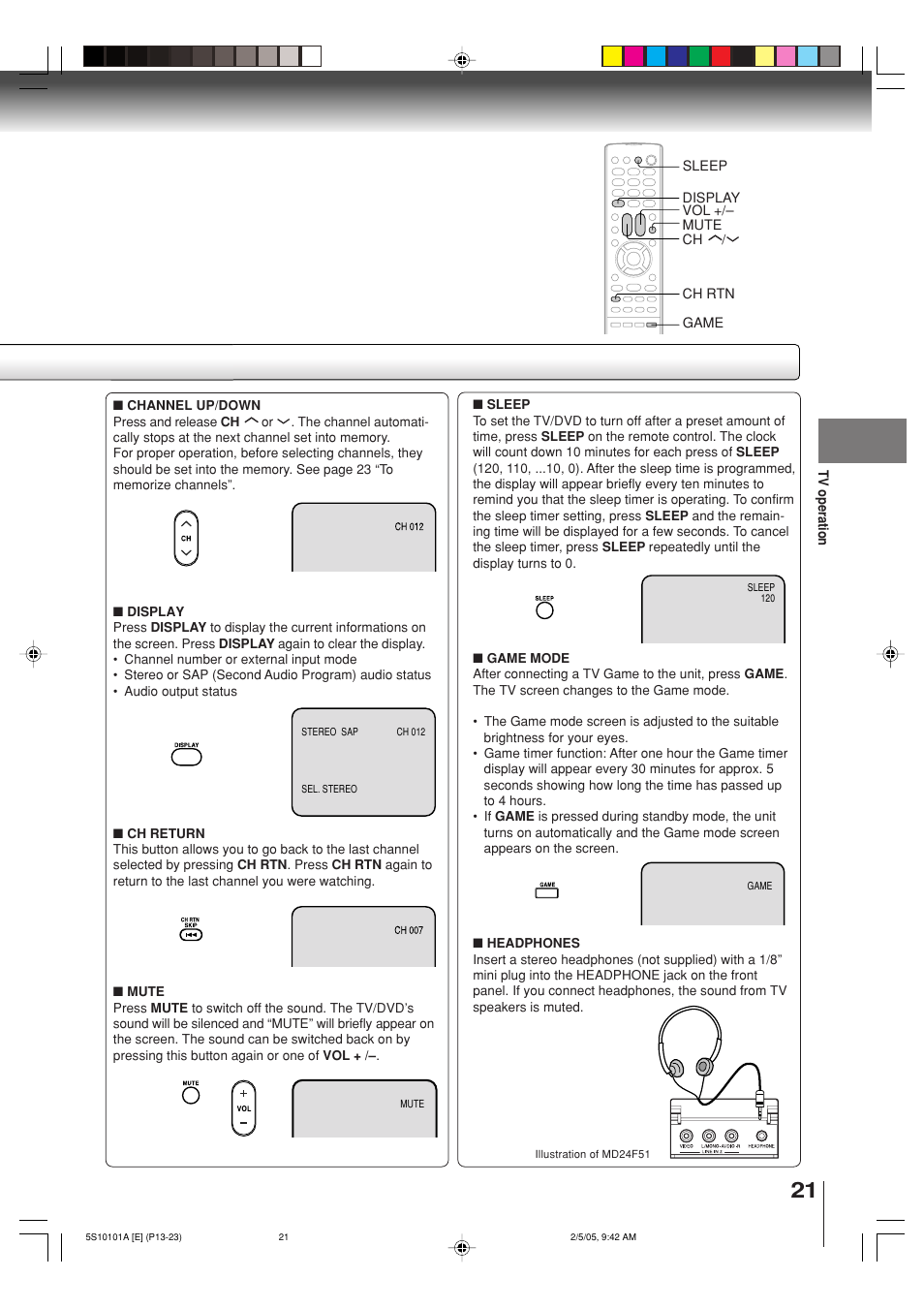 Toshiba MD24F51 User Manual | Page 21 / 56