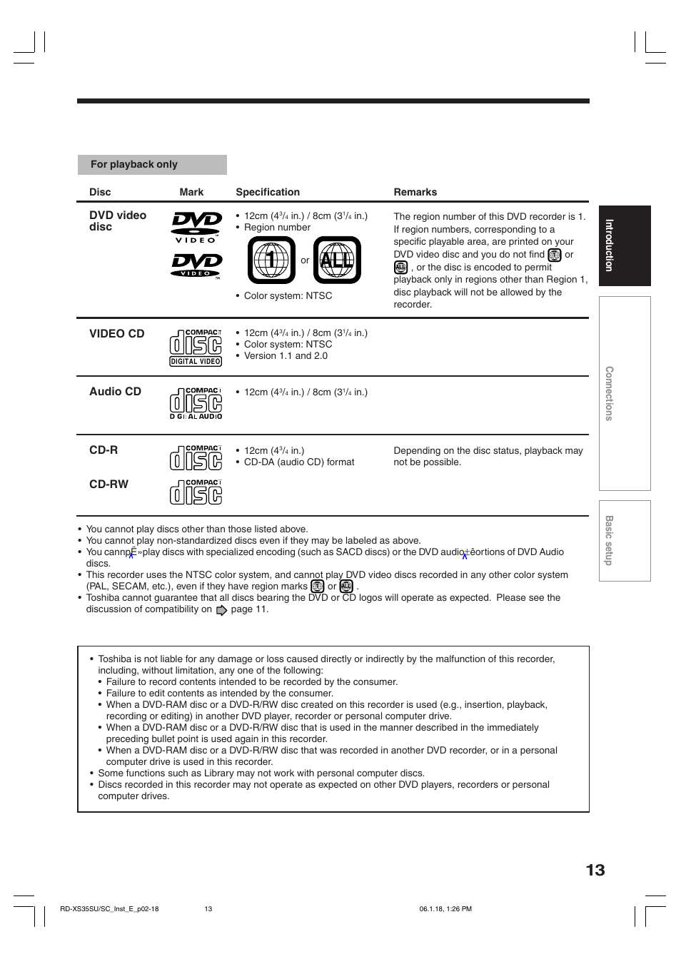 Toshiba RD-XS35SC User Manual | Page 13 / 56