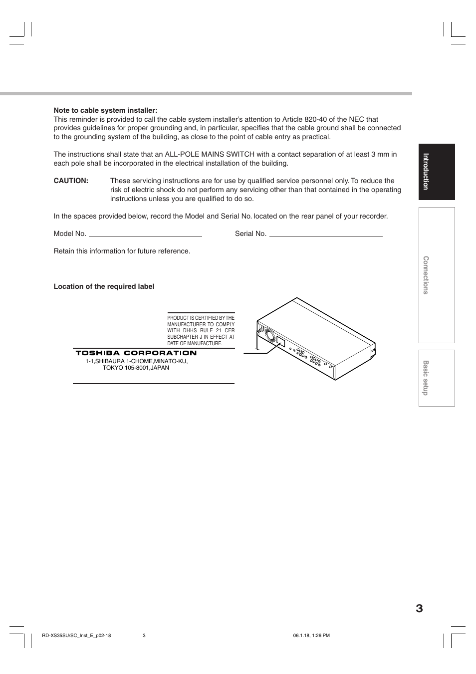 Toshiba RD-XS35SC User Manual | Page 3 / 56