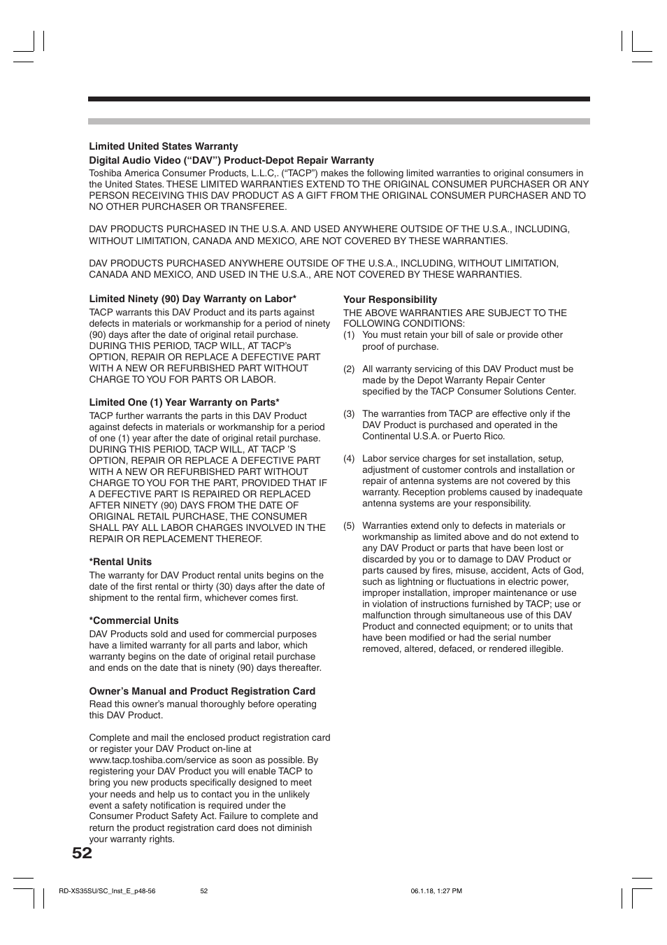 Toshiba RD-XS35SC User Manual | Page 52 / 56