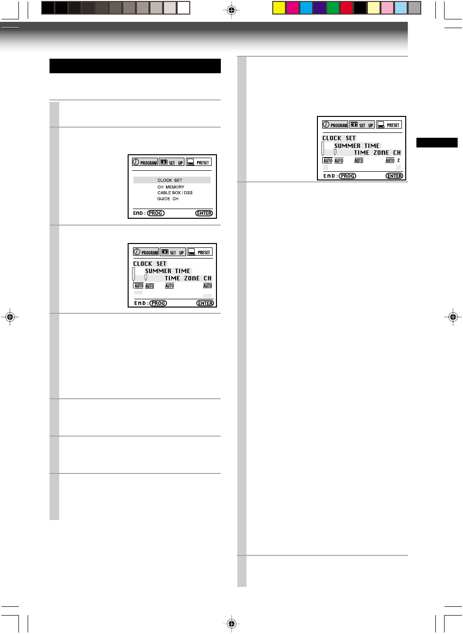 Setting the clock | Toshiba W-717 User Manual | Page 15 / 47