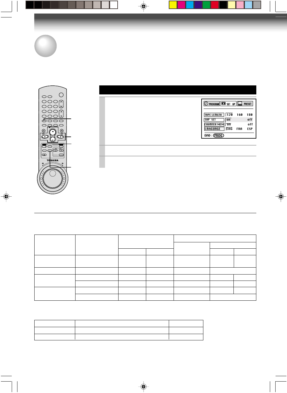 Mts broadcast compatibility, Recording the sap/stereo broadcast, Press prog . once to exit | Perform a recording, Selecting a sound | Toshiba W-717 User Manual | Page 40 / 47