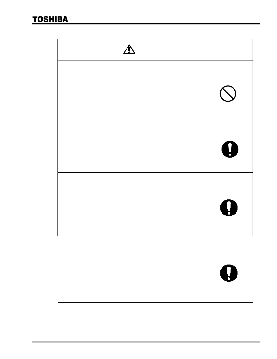 Warning | Toshiba Uninterruptible Power System G8000 Series User Manual | Page 12 / 41