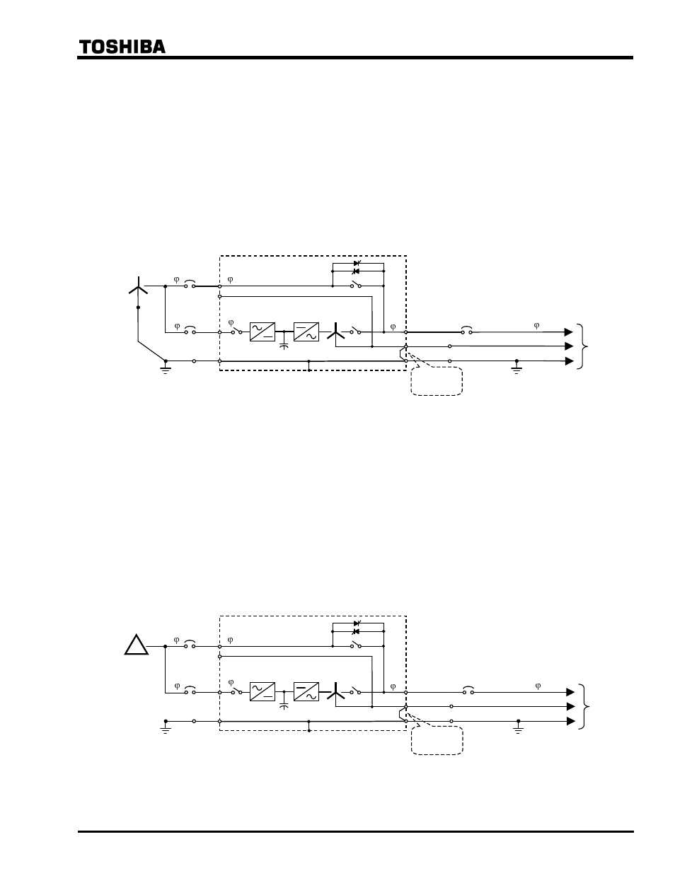 2 grounding configuration without input neutral, 3 recommended configuration with delta-input | Toshiba Uninterruptible Power System G8000 Series User Manual | Page 39 / 41