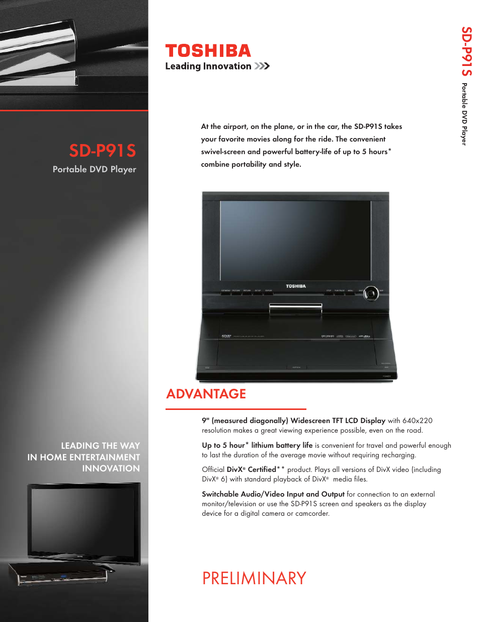 Toshiba SD-P91S User Manual | 2 pages