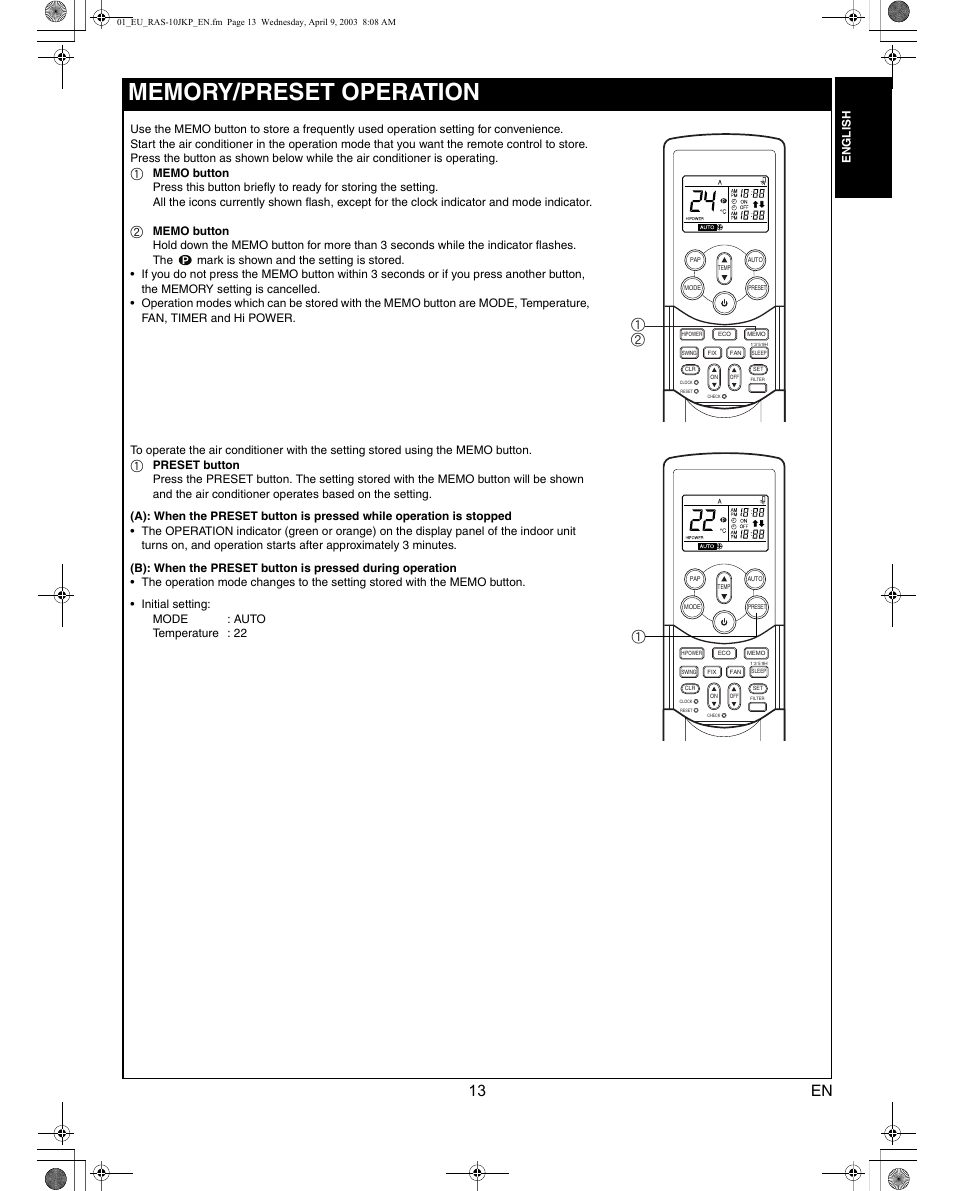 Toshiba RAS-13JKVP-E User Manual | Page 15 / 31