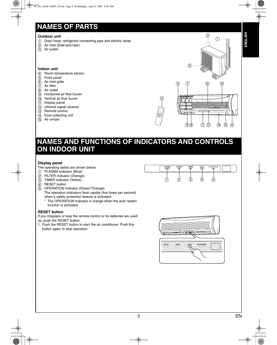 Toshiba RAS-13JKVP-E User Manual | Page 5 / 31