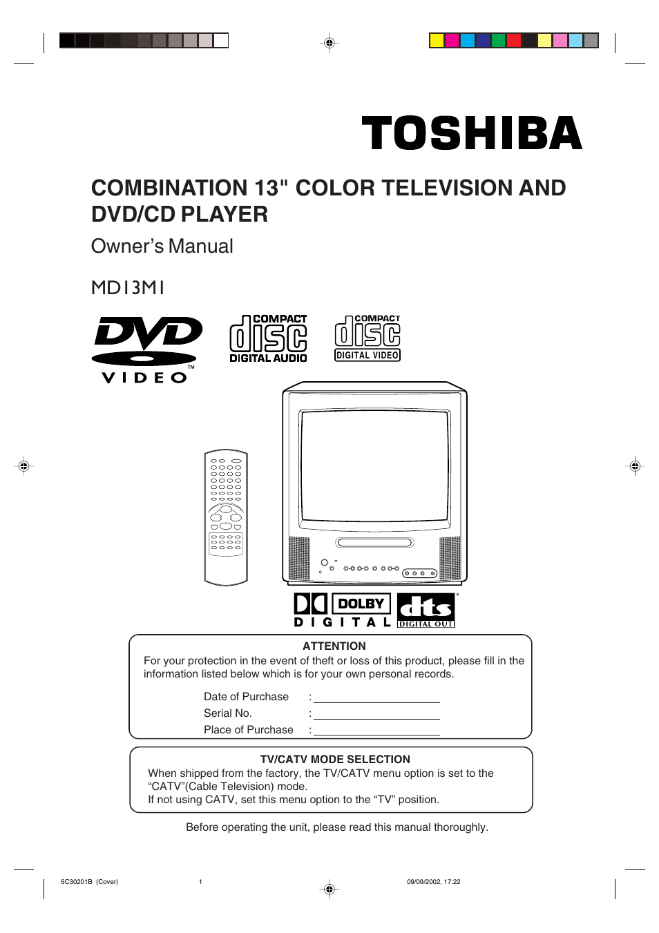 Toshiba MD13M1 User Manual | 52 pages