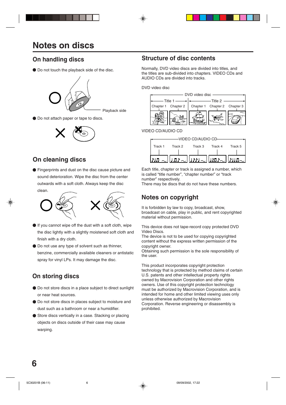 Notes on discs, On handling discs | Toshiba MD13M1 User Manual | Page 6 / 52