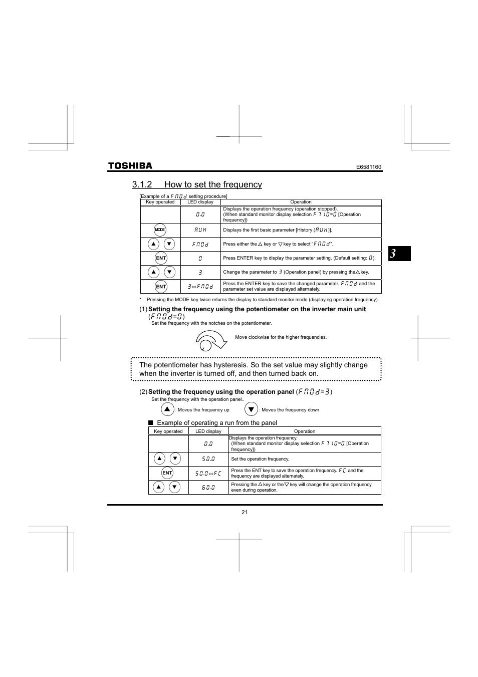 2 how to set the frequency | Toshiba VF-S11 User Manual | Page 22 / 81