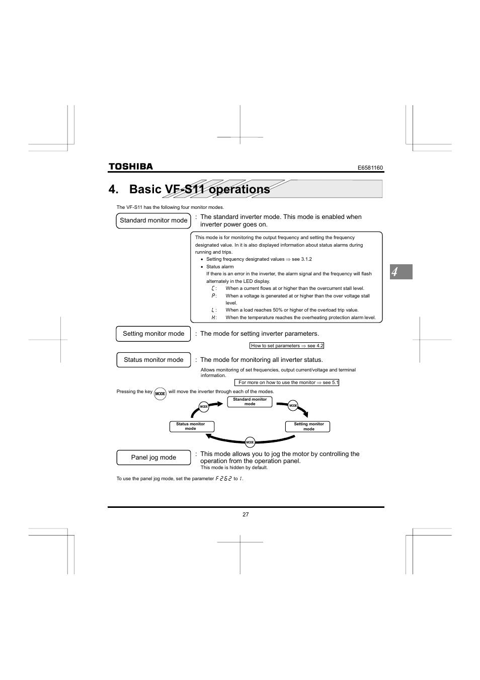 Basic vf-s11 operations | Toshiba VF-S11 User Manual | Page 28 / 81