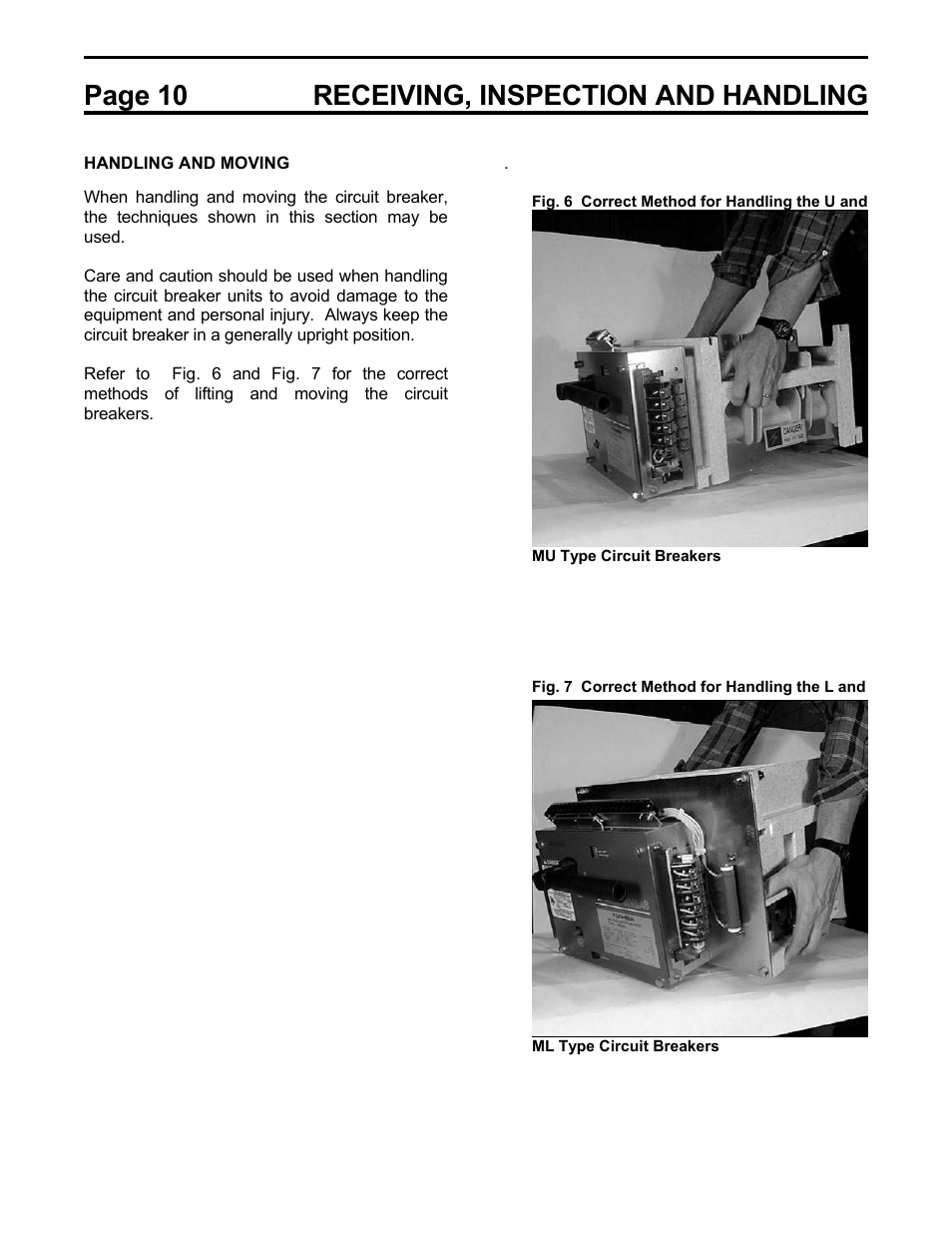 Page 10 receiving, inspection and handling | Toshiba HV6AS User Manual | Page 14 / 39