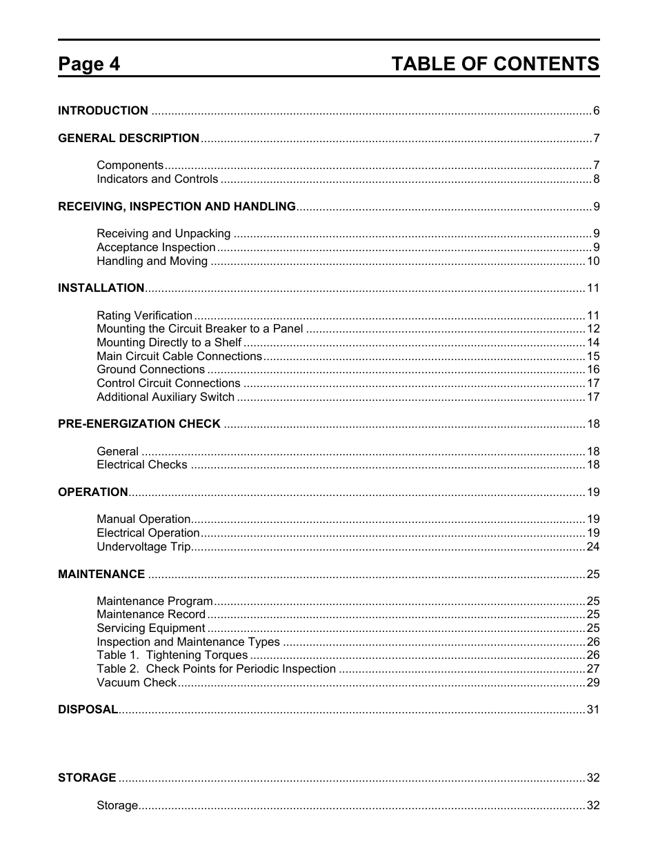 Page 4 table of contents | Toshiba HV6AS User Manual | Page 8 / 39