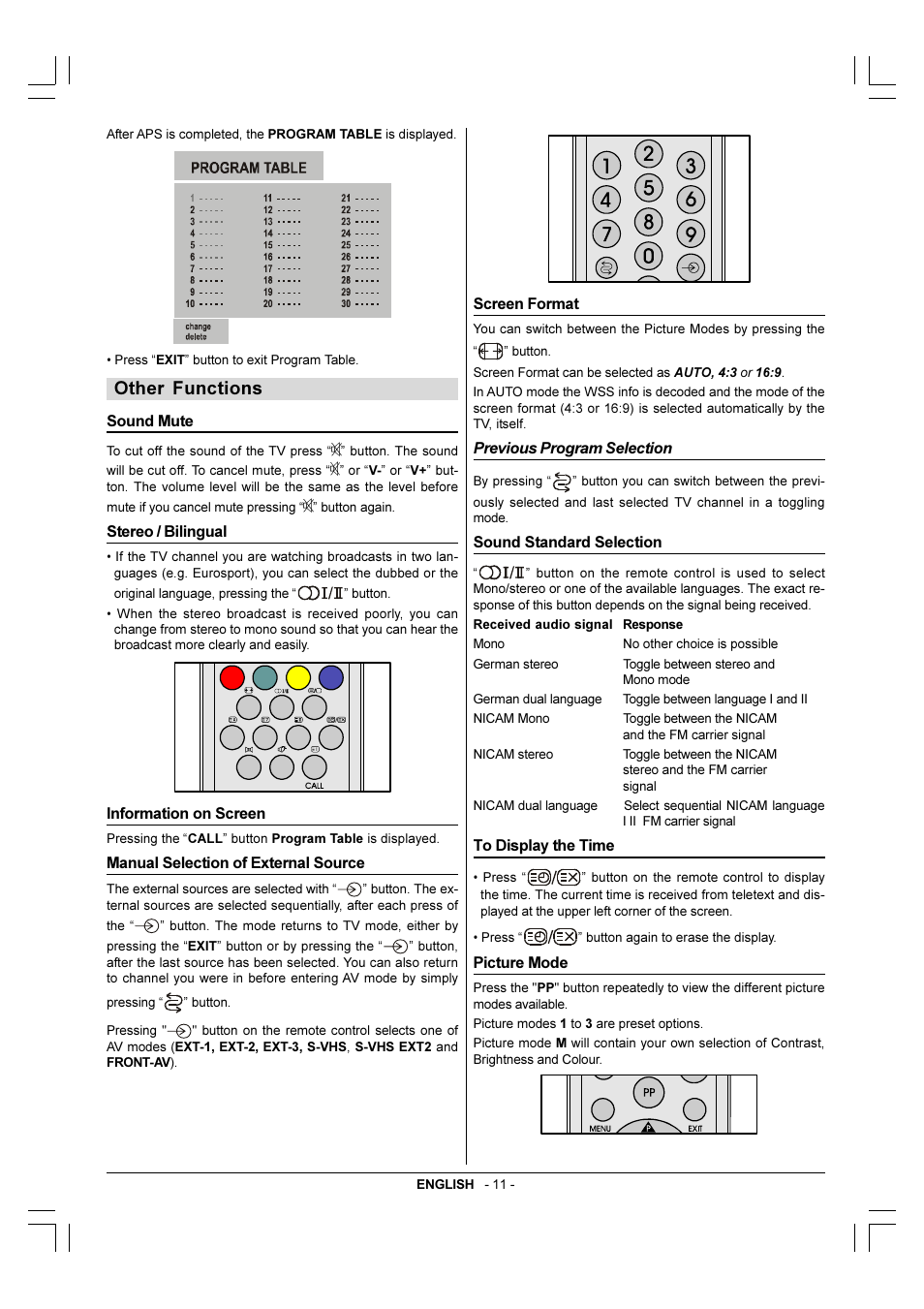 Other functions | Toshiba 29VH36/37 User Manual | Page 12 / 16