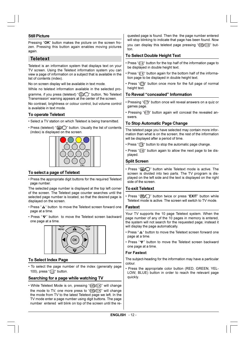 Teletext | Toshiba 29VH36/37 User Manual | Page 13 / 16