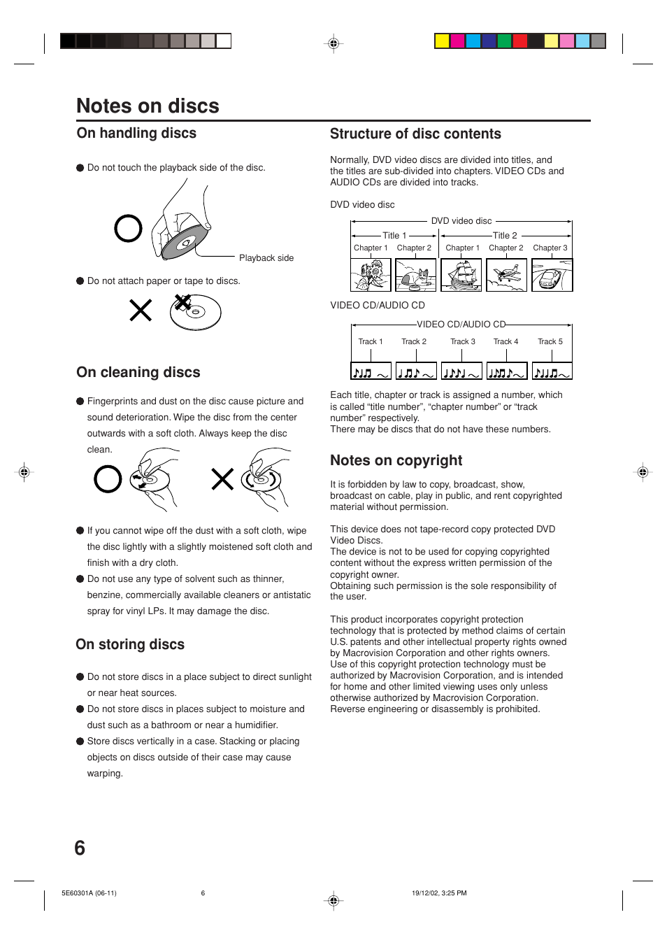 Notes on discs, On handling discs | Toshiba MD13N3 User Manual | Page 6 / 47