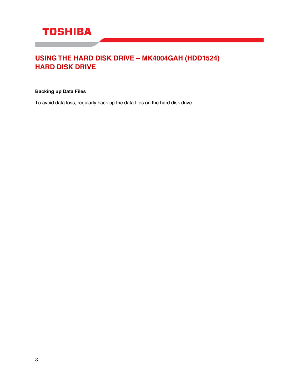 Toshiba MK4004GAH User Manual | Page 5 / 9