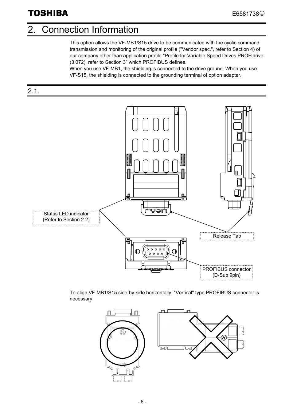 Connection information, Exterior features | Toshiba Tosvert VF-MB1/S15 User Manual | Page 8 / 38