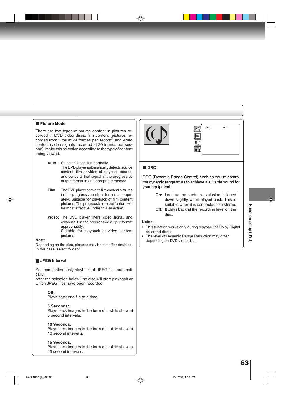Function setup (d vd) | Toshiba MD30H82 User Manual | Page 63 / 72