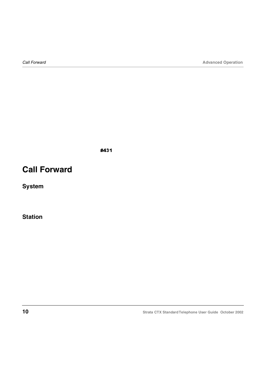 Call forward, System, Station | System station | Toshiba Standard Telephone User Manual | Page 19 / 49