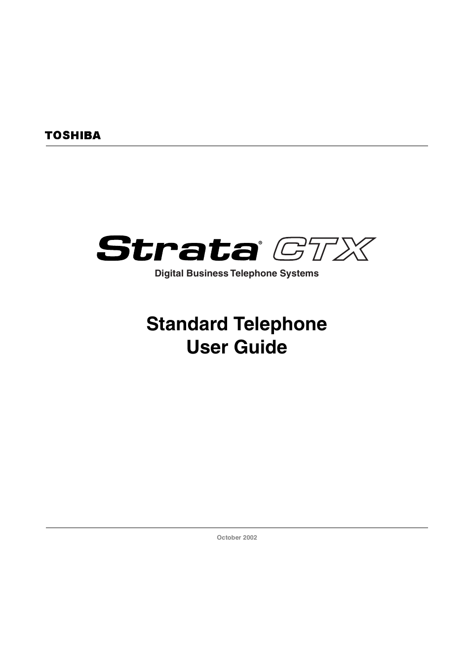 Standard telephone user guide | Toshiba Standard Telephone User Manual | Page 2 / 49