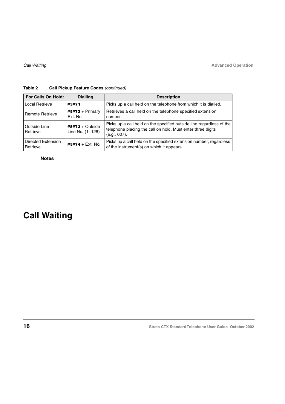 Call waiting | Toshiba Standard Telephone User Manual | Page 25 / 49