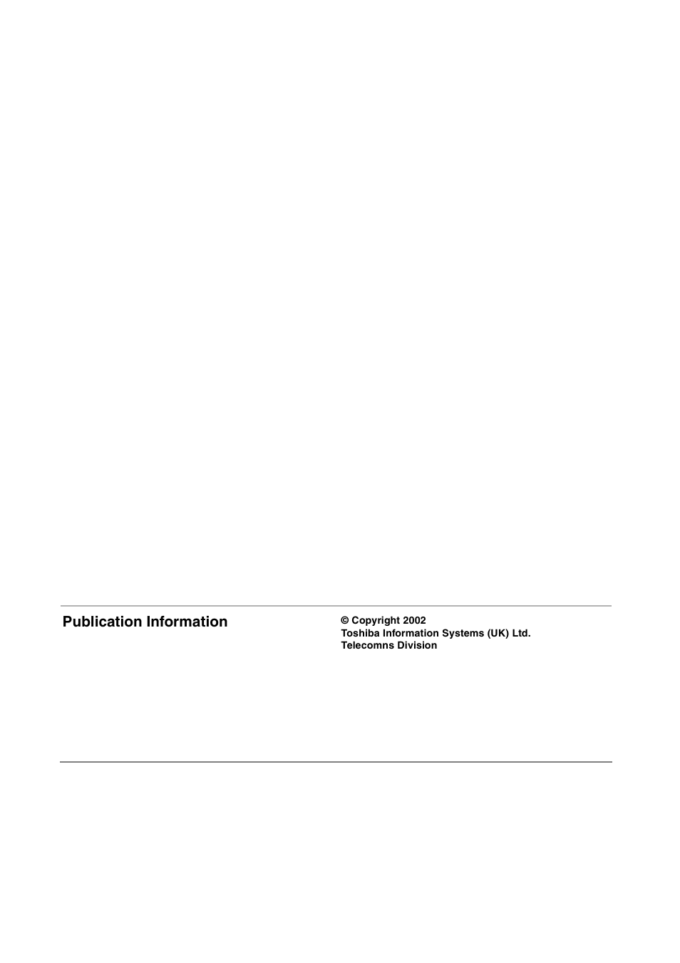 Publication information | Toshiba Standard Telephone User Manual | Page 3 / 49