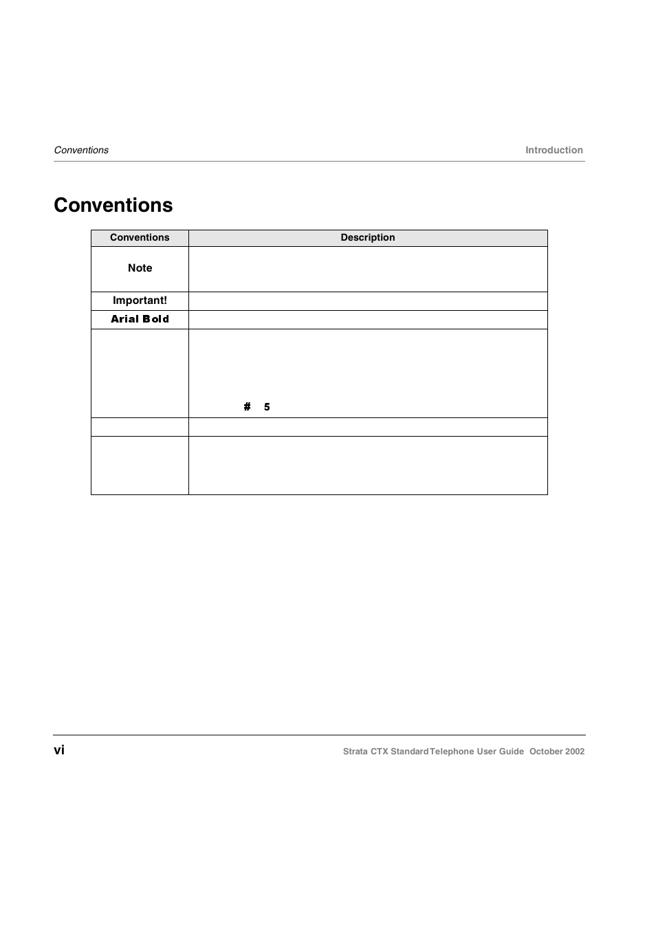 Conventions | Toshiba Standard Telephone User Manual | Page 9 / 49