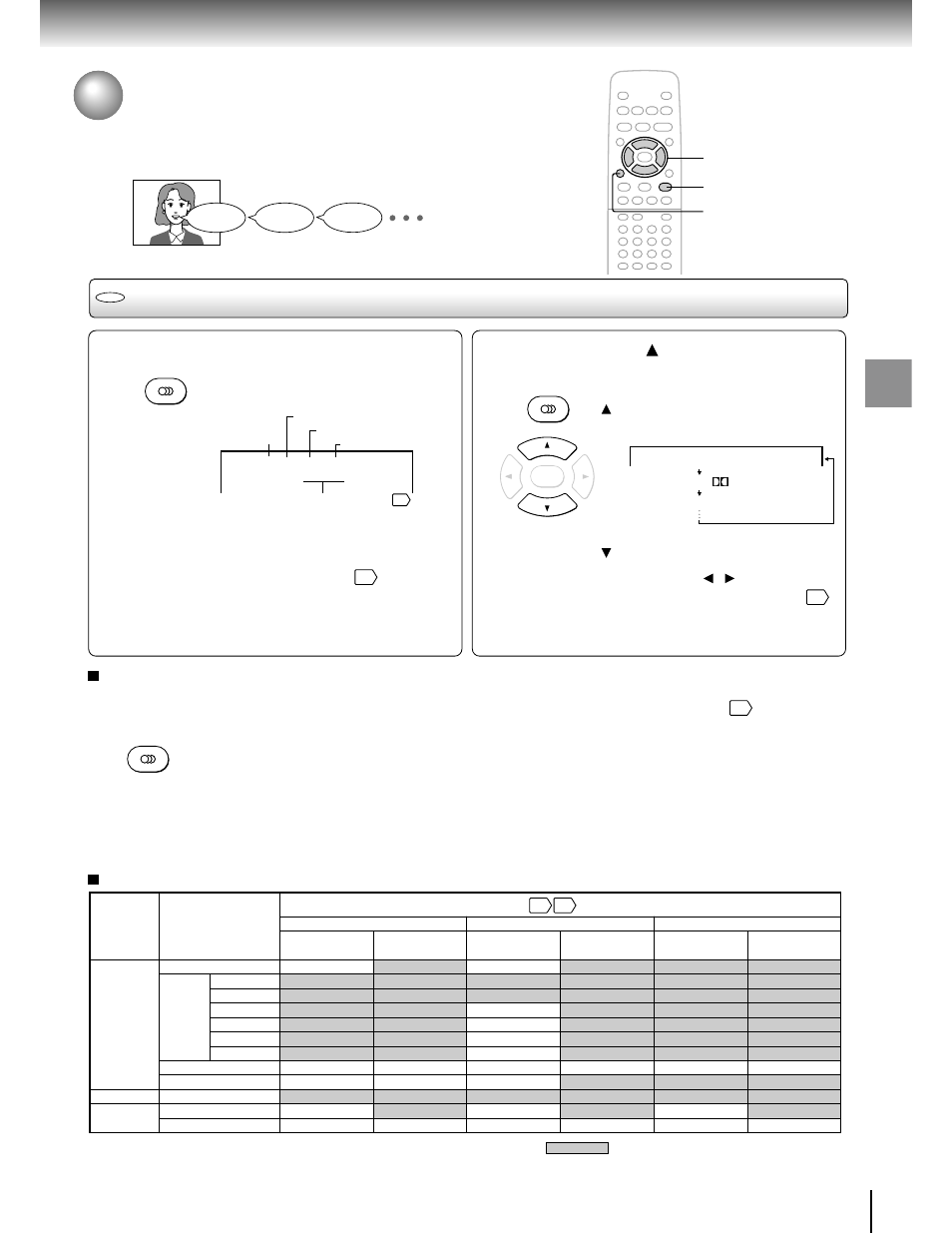 Selecting a language, Selecting a playback audio setting, Press audio during playback | Advanced playback, Selecting sound channels of video cds | Toshiba SD-2150 User Manual | Page 33 / 46